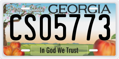 GA license plate CSO5773