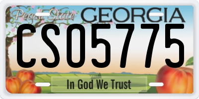 GA license plate CSO5775
