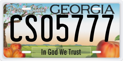 GA license plate CSO5777