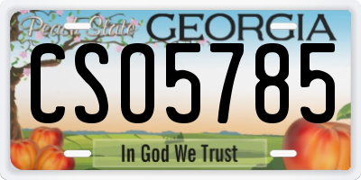 GA license plate CSO5785