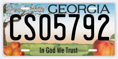 GA license plate CSO5792