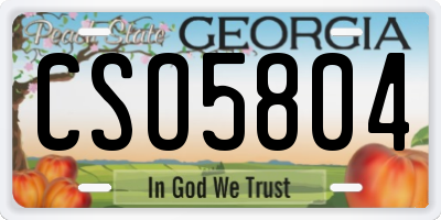 GA license plate CSO5804