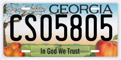 GA license plate CSO5805