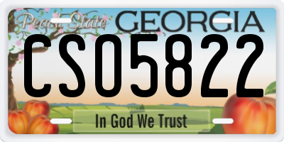 GA license plate CSO5822