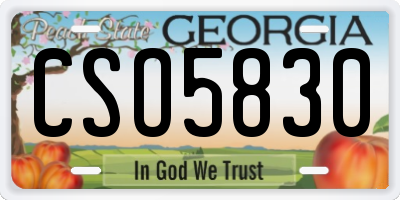 GA license plate CSO5830