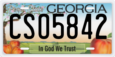 GA license plate CSO5842