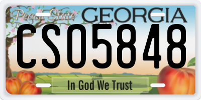 GA license plate CSO5848
