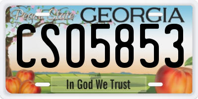 GA license plate CSO5853