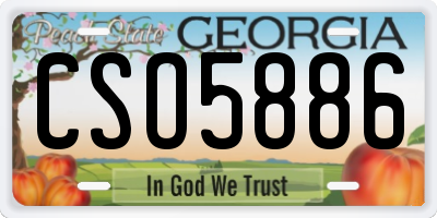 GA license plate CSO5886