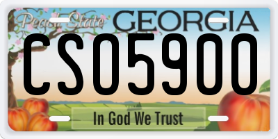 GA license plate CSO5900