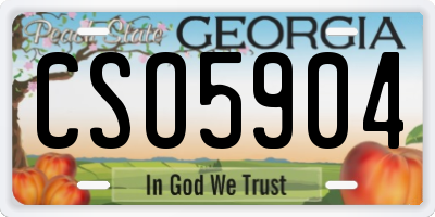 GA license plate CSO5904