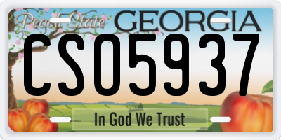 GA license plate CSO5937
