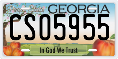 GA license plate CSO5955