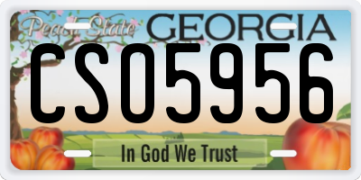 GA license plate CSO5956