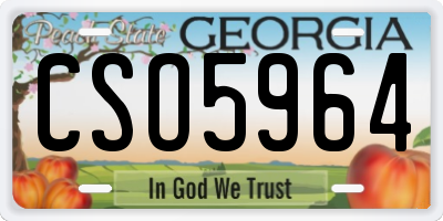 GA license plate CSO5964