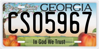 GA license plate CSO5967