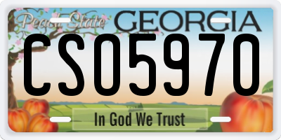 GA license plate CSO5970