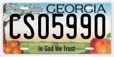 GA license plate CSO5990