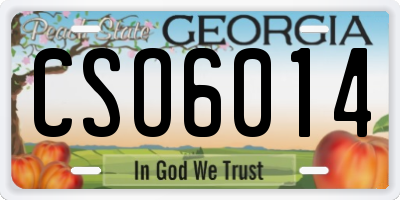 GA license plate CSO6014