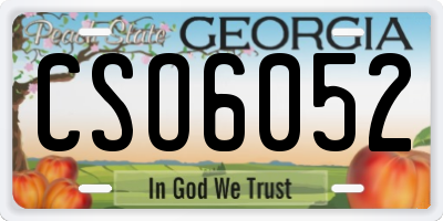GA license plate CSO6052