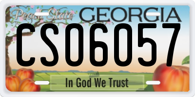 GA license plate CSO6057