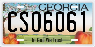 GA license plate CSO6061