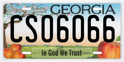 GA license plate CSO6066