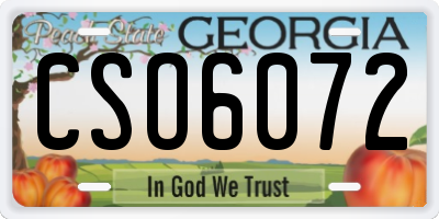 GA license plate CSO6072