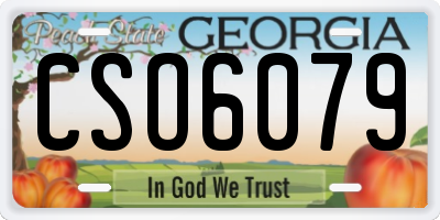 GA license plate CSO6079