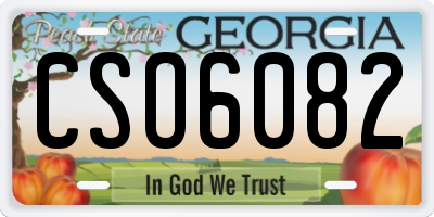 GA license plate CSO6082
