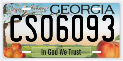 GA license plate CSO6093