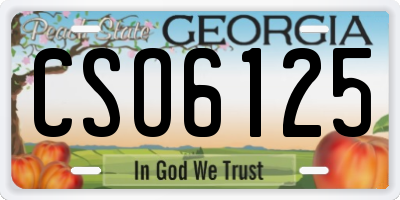 GA license plate CSO6125