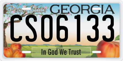GA license plate CSO6133