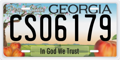 GA license plate CSO6179