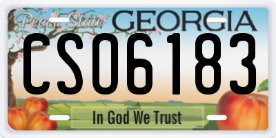 GA license plate CSO6183