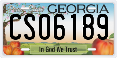 GA license plate CSO6189