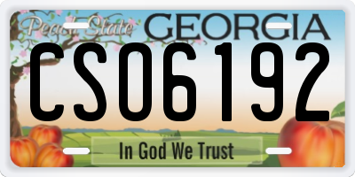 GA license plate CSO6192