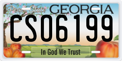GA license plate CSO6199