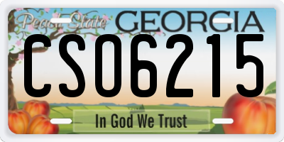 GA license plate CSO6215