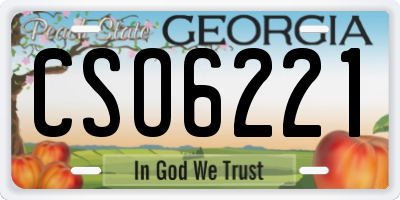 GA license plate CSO6221