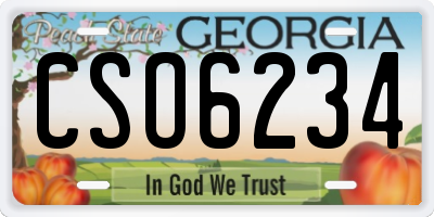 GA license plate CSO6234