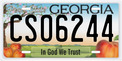 GA license plate CSO6244