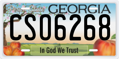 GA license plate CSO6268