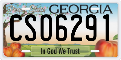 GA license plate CSO6291