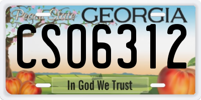 GA license plate CSO6312