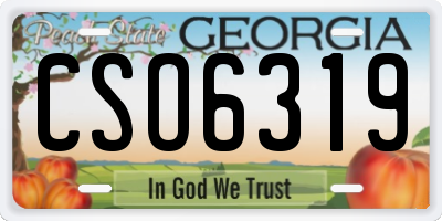 GA license plate CSO6319
