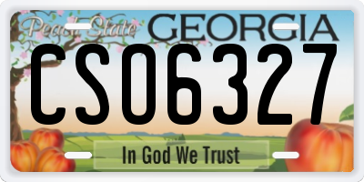 GA license plate CSO6327