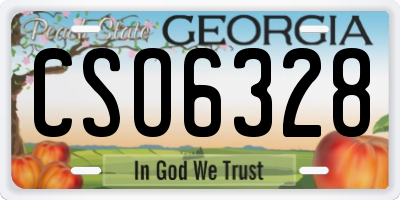 GA license plate CSO6328