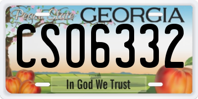 GA license plate CSO6332