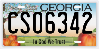 GA license plate CSO6342
